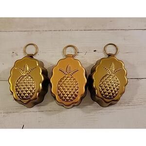 **3** Copper Color Pineapple Mold Jello Cake Candy Butter Hanging